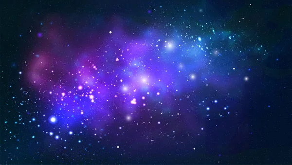 Ilustração cósmica vetorial. Fundo de espaço colorido com estrelas — Vetor de Stock