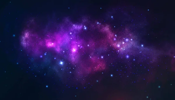 ベクトル宇宙イラスト。星とカラフルな空間背景 — ストックベクタ