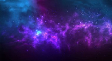 Vektör kozmik çizim. Yıldızlı renkli arkaplan