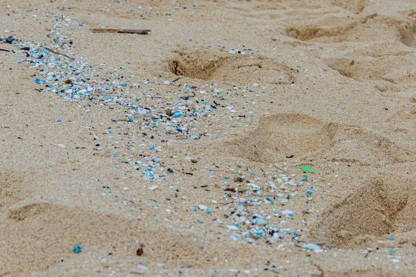 Mikroplastové Znečištění Odpadky Waimanalo Beach Havaji — Stock fotografie