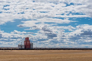 Cadillac, SK / Kanada - 20 Nisan 2020 Saskatchewan, Kanada 'daki tarihi Cadillac tahıl asansörü