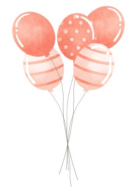 Altın gül balonlarının suluboya rengi
