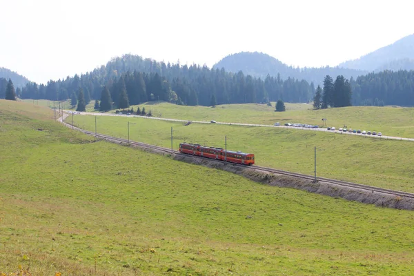 Railway at Rigi mountain, Switzerland — Stock Photo, Image