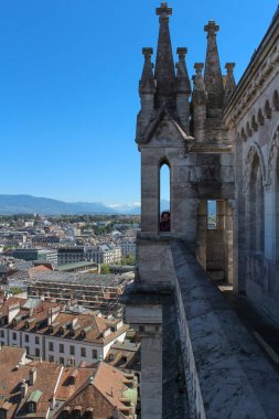 Geneva, İsviçre - 14 Eylül - kenti üzerinden bir hei