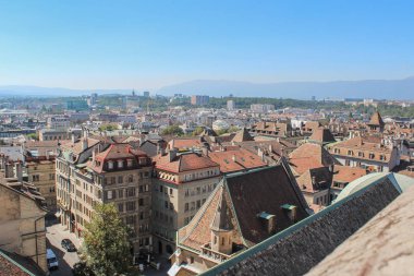 Geneva, İsviçre - 14 Eylül - kenti üzerinden bir hei