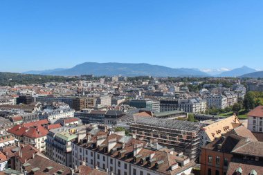Geneva, İsviçre - 14 Eylül - kenti üzerinden bir hei