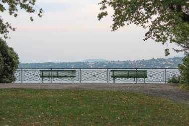 Lake Geneva, İsviçre, tezgah.