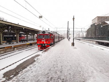 St.Petersburg, Rusya - 04 Şubat 2018: Vitebsky tren istasyonu
