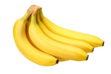 Beyaz arka planda izole edilmiş taze muz. Sağlıklı yemek.