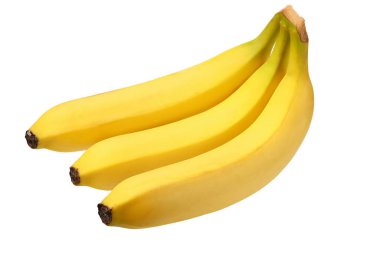 Beyaz arka planda izole edilmiş taze muz. Sağlıklı yemek.