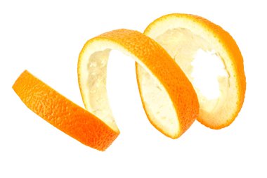 taze portakal kabuğu beyaz arkaplanda izole