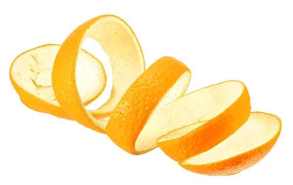 Färsk Apelsin Skal Isolerad Vit Bakgrund — Stockfoto