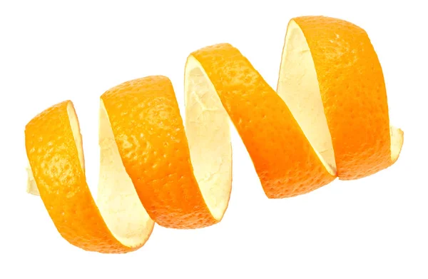 fresh orange peel isolated on white background