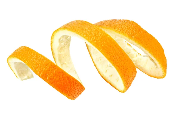Świeże Skórki Pomarańczy Izolowane Białym Tle — Zdjęcie stockowe