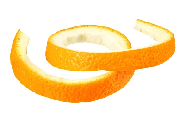 Cáscara Naranja Fresca Aislada Sobre Fondo Blanco —  Fotos de Stock