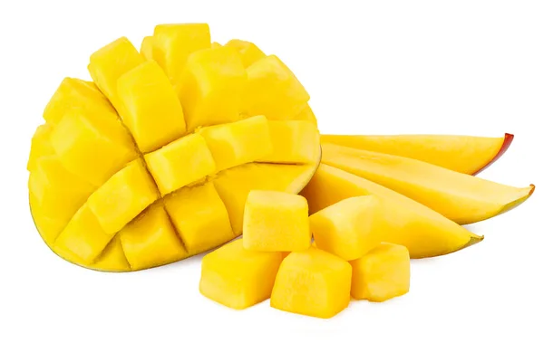 Mango Slices Isolated White Background Healthy Food — Stock Photo, Image