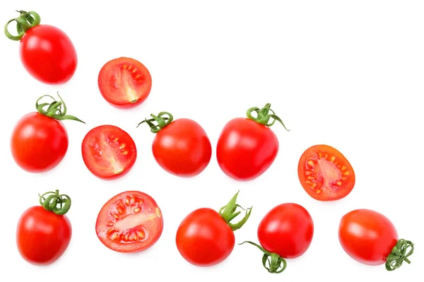 Fresh Tomato Slices Isolated White Background Top View — Stock Photo, Image