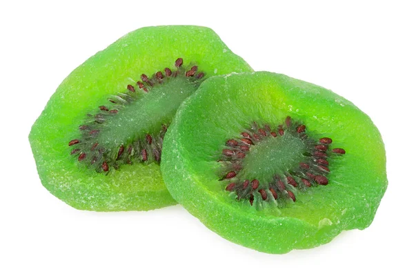 Slices Dried Kiwi Isolated White Background — Stock Photo, Image