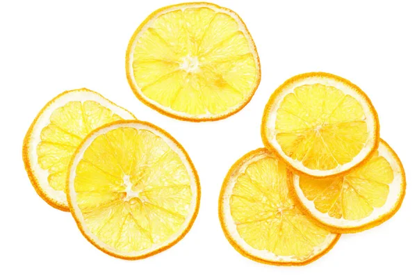 Dried Slices Orange Isolated White Background Top View — Stock Photo, Image