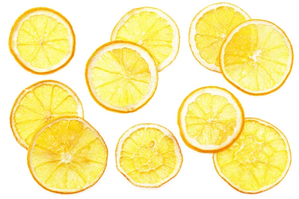 Dried Slices Orange Isolated White Background Top View — Stock Photo, Image