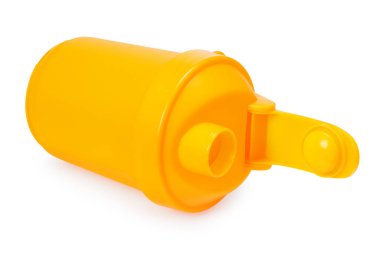 Spor beslenmesi için turuncu karıştırıcı beyaz arkaplanda izole edildi