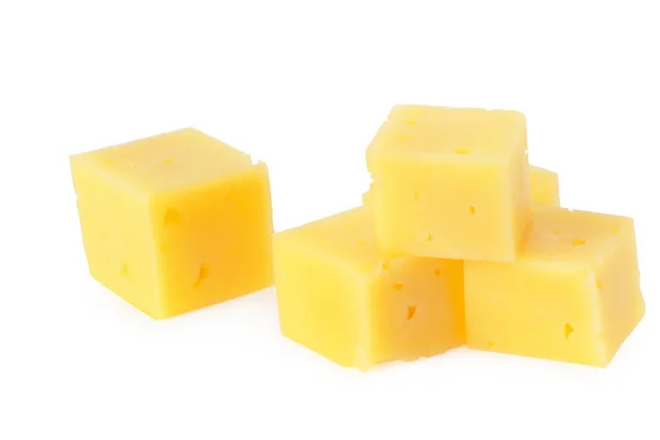 Cut Cheese Isolated White Background — Stock Photo, Image