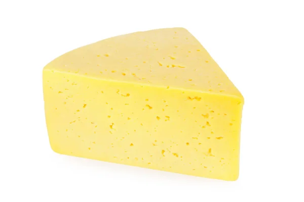 Schneiden Von Käse Isoliert Auf Weißem Hintergrund — Stockfoto
