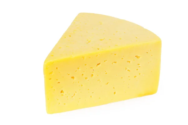 Кусок Сыра Изолирован Белом Фоне — стоковое фото