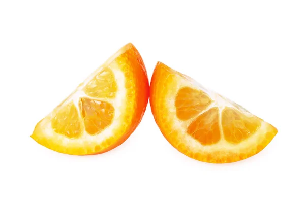 Kumquat Řezy Izolované Bílém Pozadí — Stock fotografie
