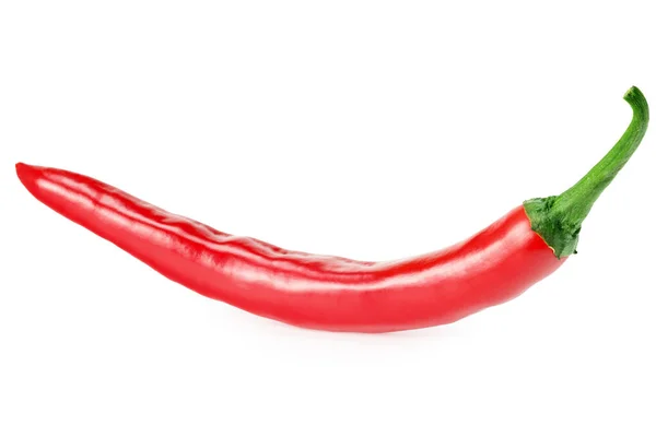 Rode Hete Chili Pepers Geïsoleerd Witte Achtergrond — Stockfoto