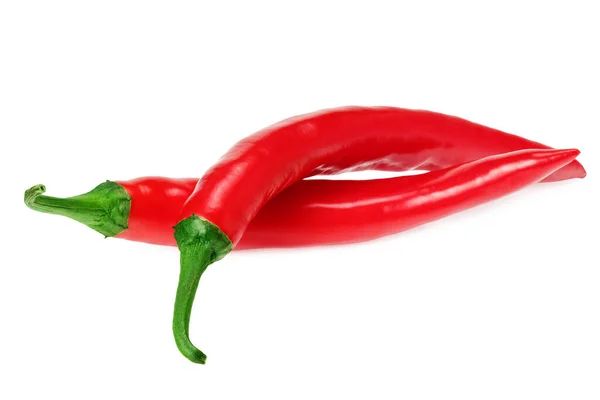 Rote Chilischoten Isoliert Auf Weißem Hintergrund — Stockfoto