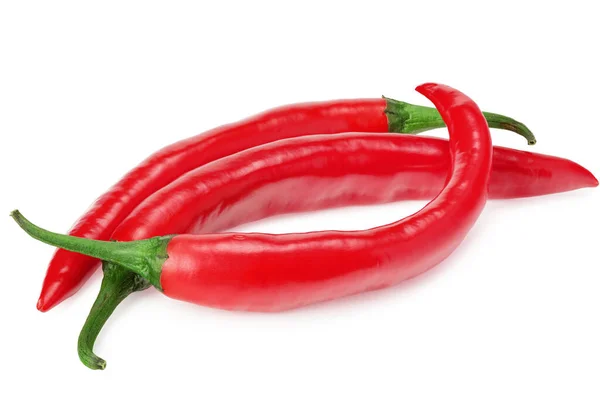 Rote Chilischoten Isoliert Auf Weißem Hintergrund — Stockfoto