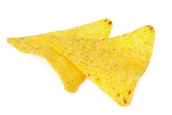 Maïs Chips Nachos Geïsoleerd Witte Achtergrond — Stockfoto