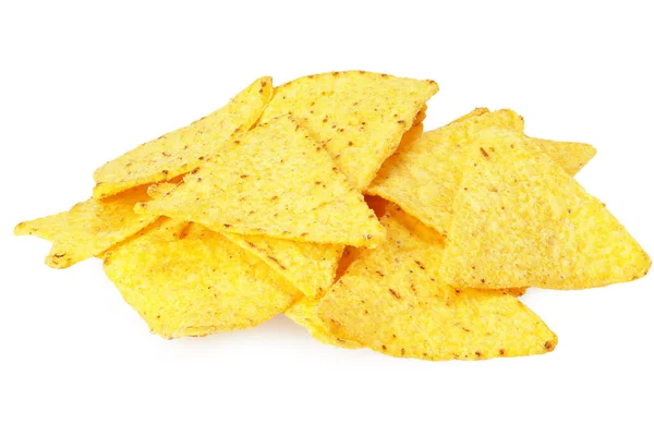 Nachos Chips Maíz Aislados Sobre Fondo Blanco — Foto de Stock