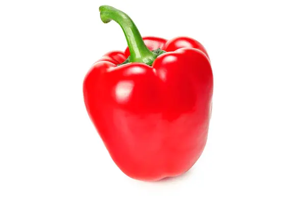 Een Rode Zoete Paprika Geïsoleerd Witte Achtergrond — Stockfoto