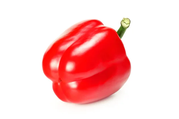 Röd Söt Bell Pepper Isolerad Vit Bakgrund — Stockfoto