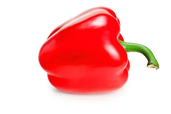 One Red Sweet Bell Pepper Isolated White Background — Stock Photo, Image