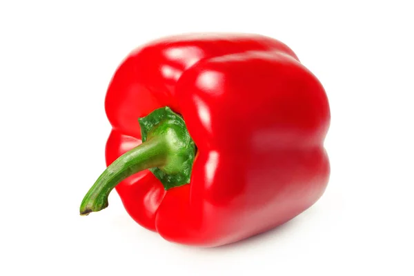 Röd Söt Bell Pepper Isolerad Vit Bakgrund — Stockfoto