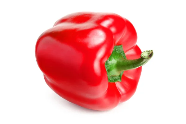 Röd Söt Bell Pepper Isolerad Vit Bakgrund — Stockfoto
