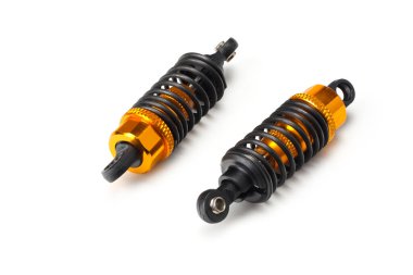 Beyaz arka planda şok emici izole edildi. Otomatik parçalar.