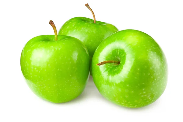 Manzanas Verdes Aisladas Sobre Fondo Blanco — Foto de Stock