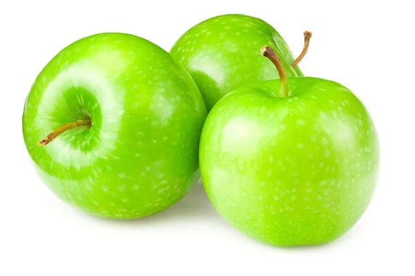 Grüne Äpfel Isoliert Auf Weißem Hintergrund — Stockfoto