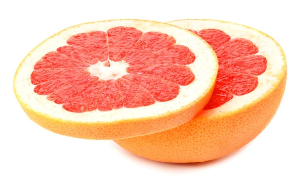 Gezond Voedsel Gesneden Grapefruit Geïsoleerd Witte Achtergrond — Stockfoto