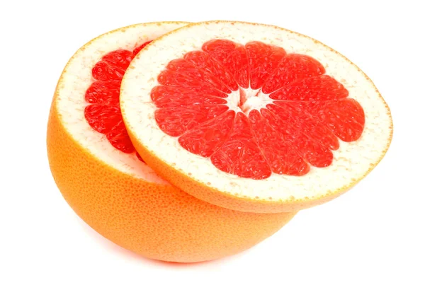 Gezond Voedsel Gesneden Grapefruit Geïsoleerd Witte Achtergrond — Stockfoto