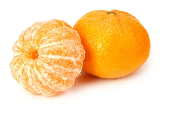 Mandarina Aislada Sobre Fondo Blanco Comida — Foto de Stock