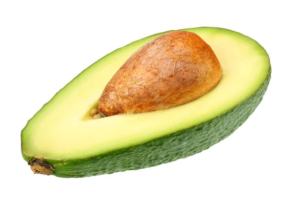 Gesneden Avocado Geïsoleerd Een Witte Achtergrond — Stockfoto