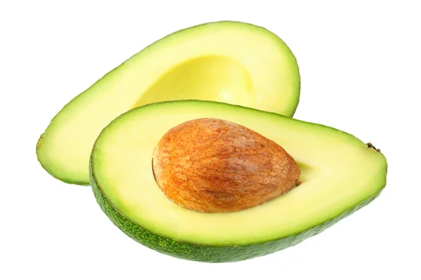 Gesneden Avocado Geïsoleerd Een Witte Achtergrond — Stockfoto