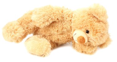 Oyuncak ayı beyaz arka planda izole edilmiş.