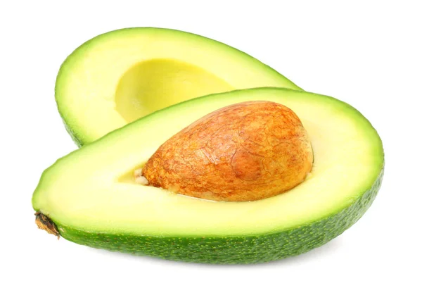 Gezond Voedsel Gesneden Avocado Geïsoleerd Witte Achtergrond — Stockfoto