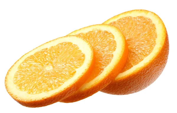 Gesneden Oranje Geïsoleerd Witte Achtergrond Gezond Voedsel — Stockfoto